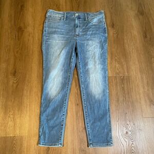 Madewell 10" High Rise Skinny Crop Jeans Light Wash Denim Womens Size 31